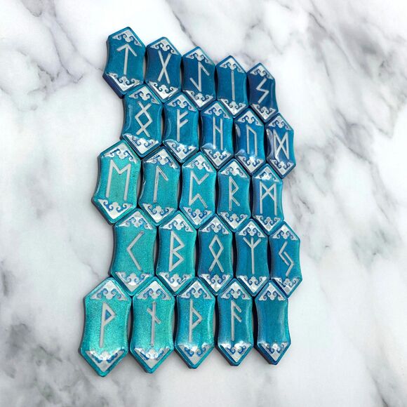 Blue Teal Chrome Runestones - Picture 6 of 11